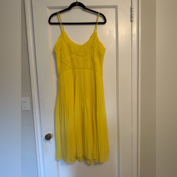 Brand new yellow chiffon Thora dress, Reiss, size